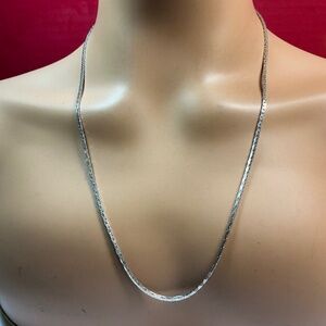 MSCO Vintage Sterling Silver Square Necklace. Heavy 24 inches long